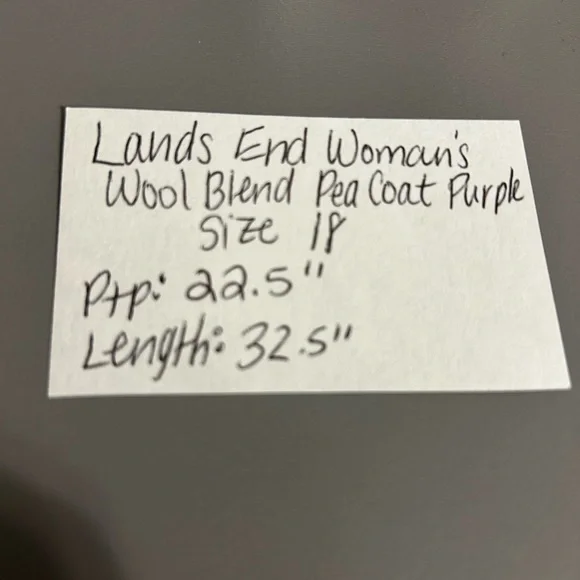 Lands’ End Women’s Wool Blend Pea Coat Purple Size 18 - Picture 11 of 11